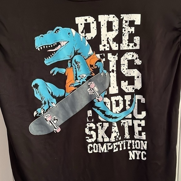 Dinosaur youth black T-shirt size 8 - Picture 2 of 5